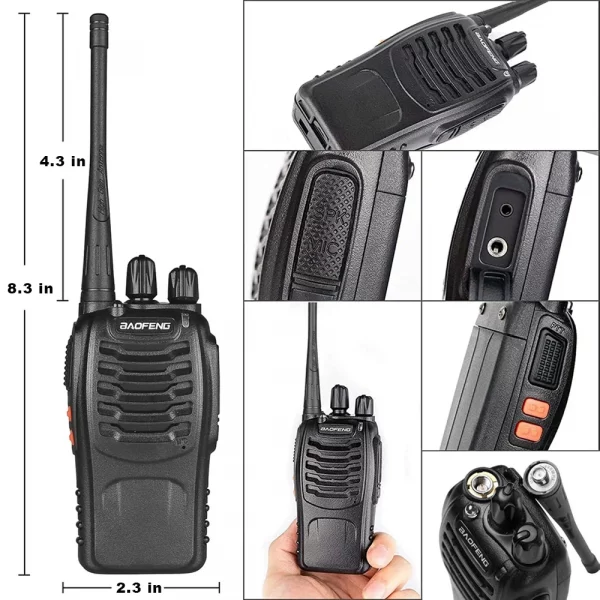 1 or 2 pairs of Baofeng BF-888S Walkie-Talkie UHF Two Way Radio 400-470MHz Frequency Range for Outdoor Adventures - Image 2