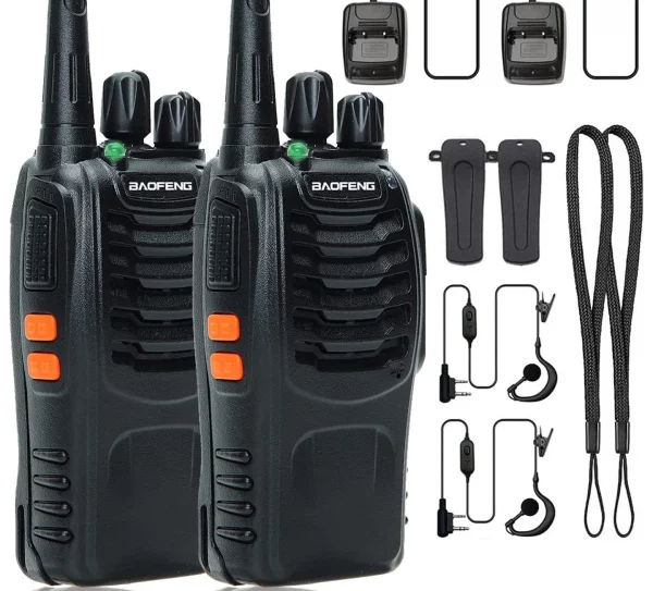 1 or 2 pairs of Baofeng BF-888S Walkie-Talkie UHF Two Way Radio 400-470MHz Frequency Range for Outdoor Adventures