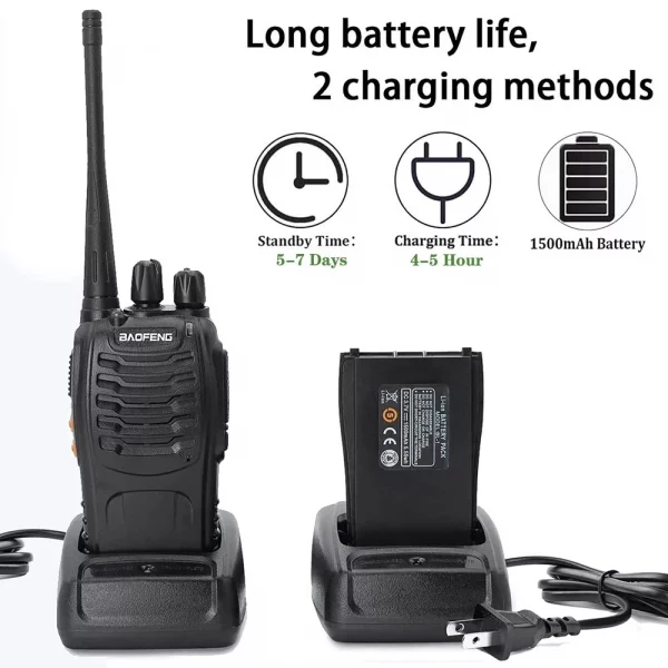 1 or 2 pairs of Baofeng BF-888S Walkie-Talkie UHF Two Way Radio 400-470MHz Frequency Range for Outdoor Adventures - Image 4