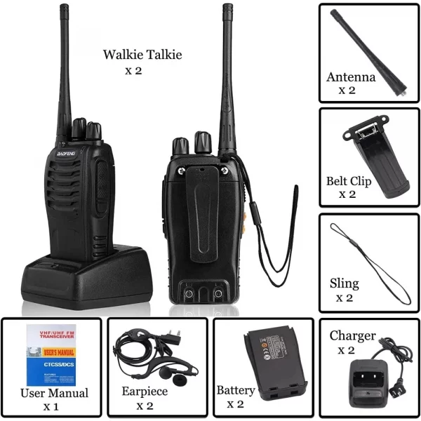 1 or 2 pairs of Baofeng BF-888S Walkie-Talkie UHF Two Way Radio 400-470MHz Frequency Range for Outdoor Adventures - Image 5