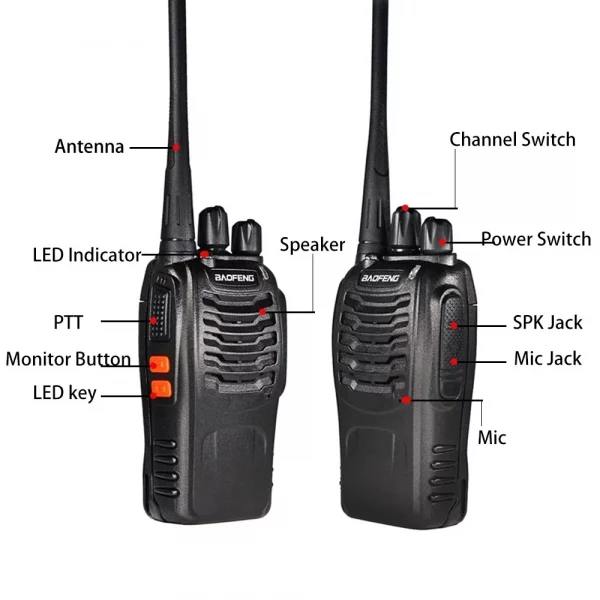 1 or 2 pairs of Baofeng BF-888S Walkie-Talkie UHF Two Way Radio 400-470MHz Frequency Range for Outdoor Adventures - Image 3