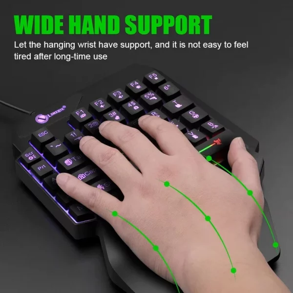 35keys One Handedly Single Hand Mini Gaming Keyboard Usb Ultra-slim Wired Backlight Keyboard for Laptop Desktop PC Smartphone - Image 3