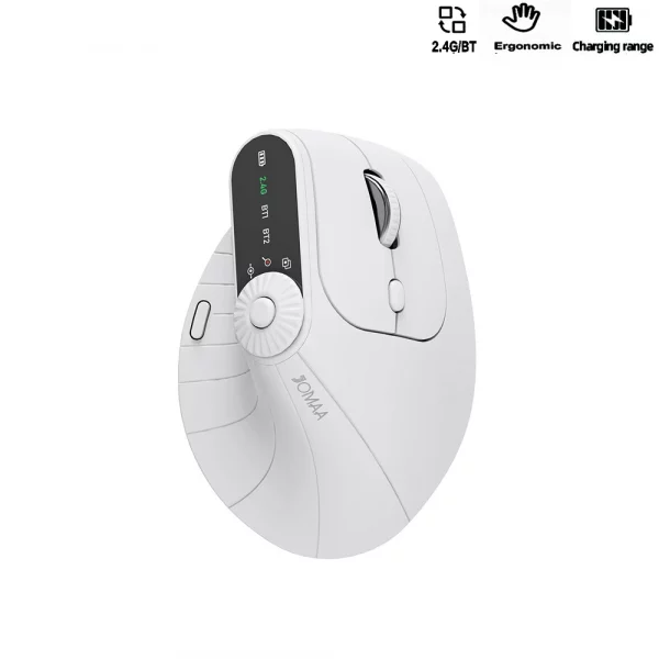 Wireless Vertical Mouse Rechargeable Optical Mice With Function Adjustment Knob Ergonomic Mouse for Multi-Purpose - Image 8