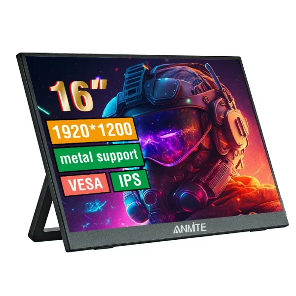 Anmite 16-Inch Portable Touch Monitor 1200P HDR 16:10 Low Blue Light For XBox PS4 / 5 Switch Cell Phone PC Loptop Extension - Image 7
