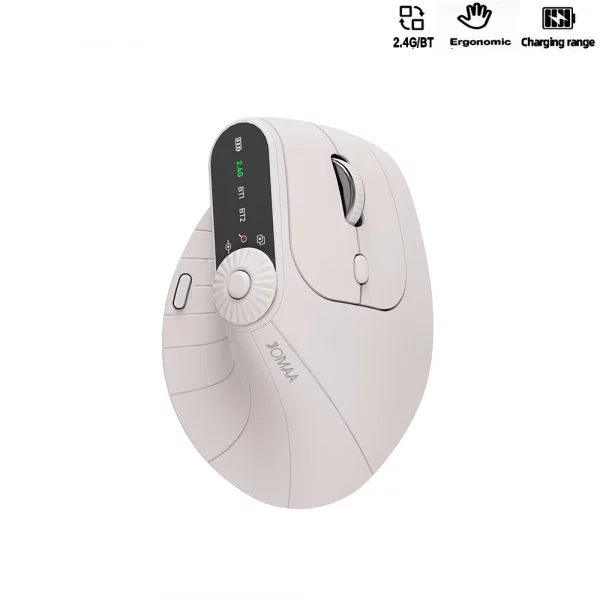 Wireless Vertical Mouse Rechargeable Optical Mice With Function Adjustment Knob Ergonomic Mouse for Multi-Purpose - Image 7