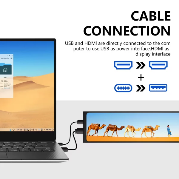 11.3 Inch Portable Touch Screen Monitor Small Size IPS Display VESA Compatible HDMI/USBC Dual Connectivity for Laptop Use - Image 5