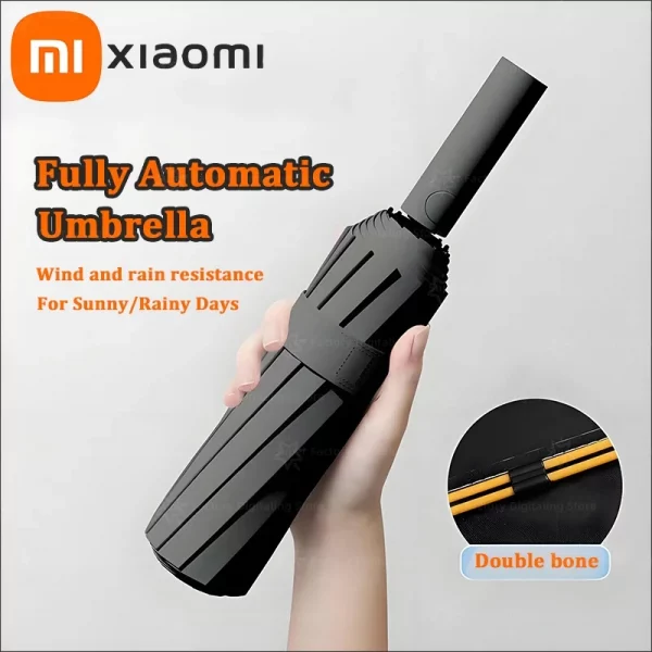Xiaomi 24 Bone Folding Umbrella Fully Automatic Double Bone SPF 50 UV Protection Rain Resistance Strong Wind Resistance Umbrella