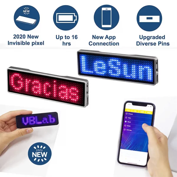 Bluetooth LED Module Name Badge DIY Programmable Scrolling Message Board Mini LED Display HD DIY Electronic Kit - Image 2