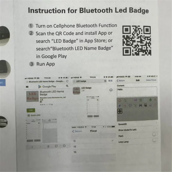 Bluetooth LED Module Name Badge DIY Programmable Scrolling Message Board Mini LED Display HD DIY Electronic Kit - Image 6