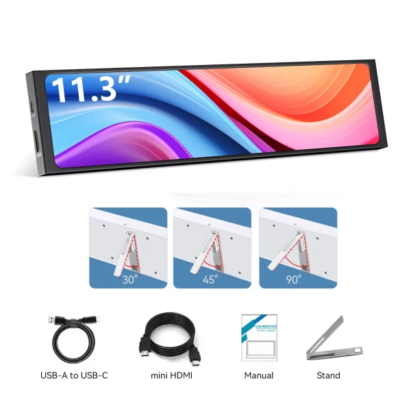 11.3 Inch Portable Touch Screen Monitor Small Size IPS Display VESA Compatible HDMI/USBC Dual Connectivity for Laptop Use - Image 7