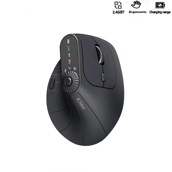 Wireless Vertical Mouse Rechargeable Optical Mice With Function Adjustment Knob Ergonomic Mouse for Multi-Purpose - Image 9