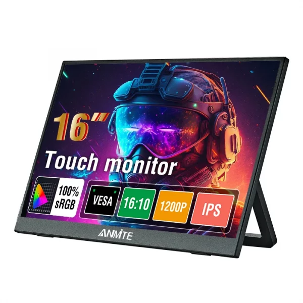 Anmite 16-Inch Portable Touch Monitor 1200P HDR 16:10 Low Blue Light For XBox PS4 / 5 Switch Cell Phone PC Loptop Extension - Image 8